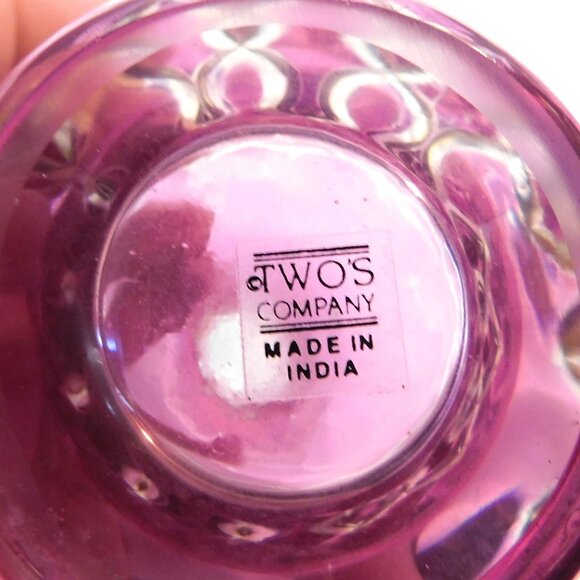 Pink Cut to Clear Glass Bottle with Stopper # 21188 - Picture 3 of 4